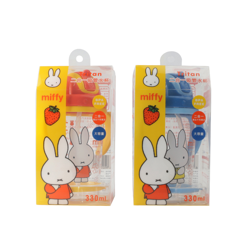 米菲Tritan二合一吸管水杯330ml/草莓