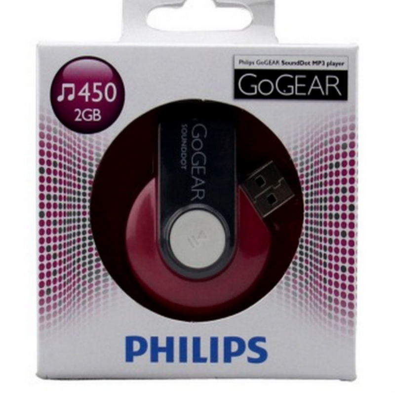 Philips/飞利浦 SA4DOT04迷你户外跑步多彩运动MP3播放器 学生便携夹子随身听4G USB直插 粉色