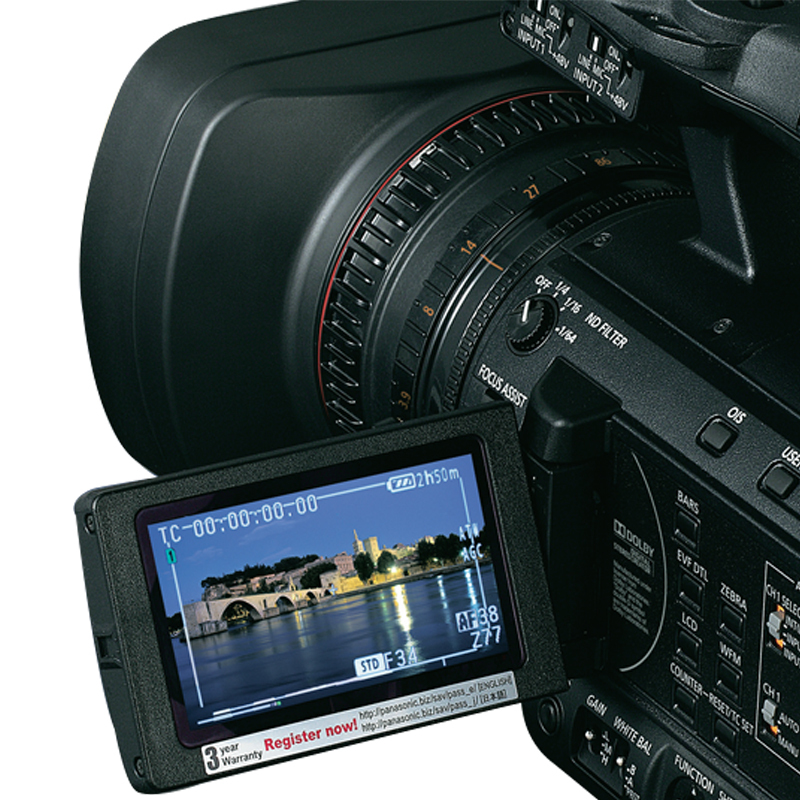 松下(Panasonic) 专业摄像机 AG-AC160AMC 存储卡式摄录一体机 黑