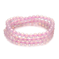 左传 粉晶手串 芙容晶手链 约6mm 108颗