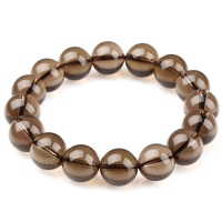 左传 茶色水晶圆珠手串 单圈手链 约12mm 16颗