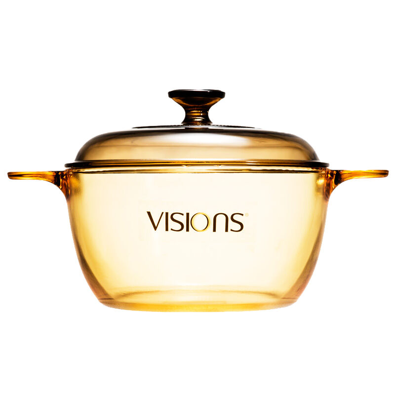 康宁(VISIONS)锅具套装晶彩透明锅具套装玻璃锅4件套 汤锅3.5L+1.5L+1.25L+单柄锅1.5L