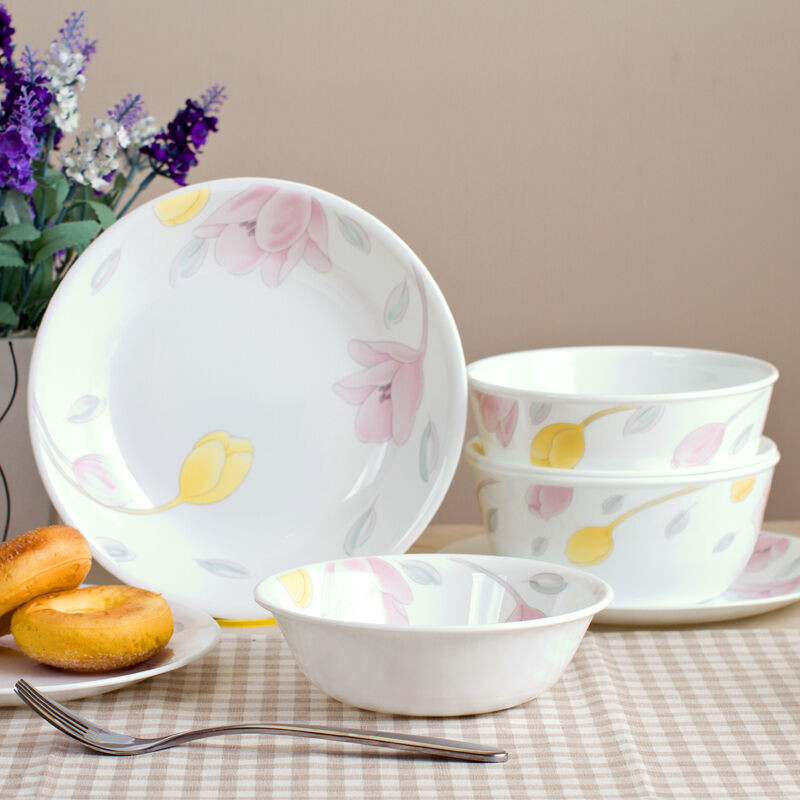 康宁餐具原装进口 CORELLE 36件套餐具 郁金香碗碟餐具套装
