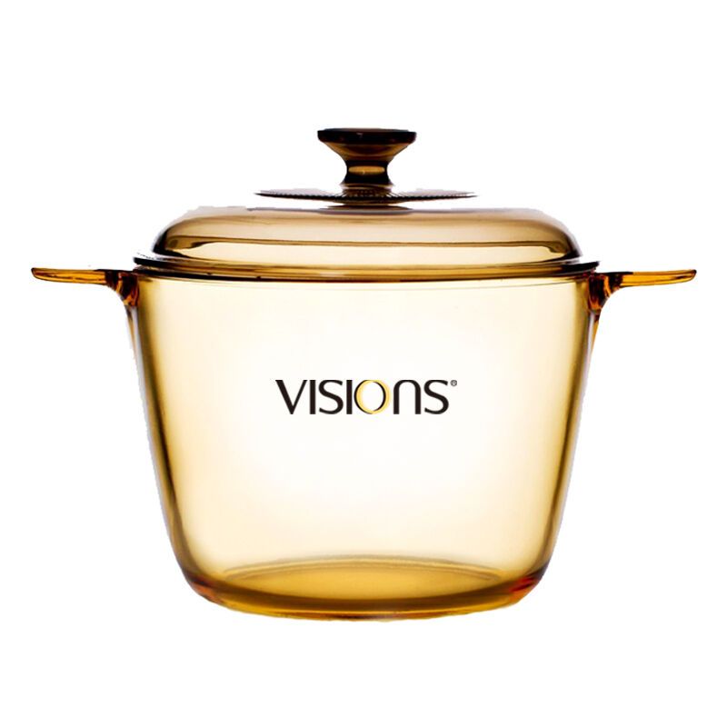 康宁(VISONS)晶彩透明锅具套装养生锅玻璃锅 1.2L+晶彩透明锅3.5L 养生盅