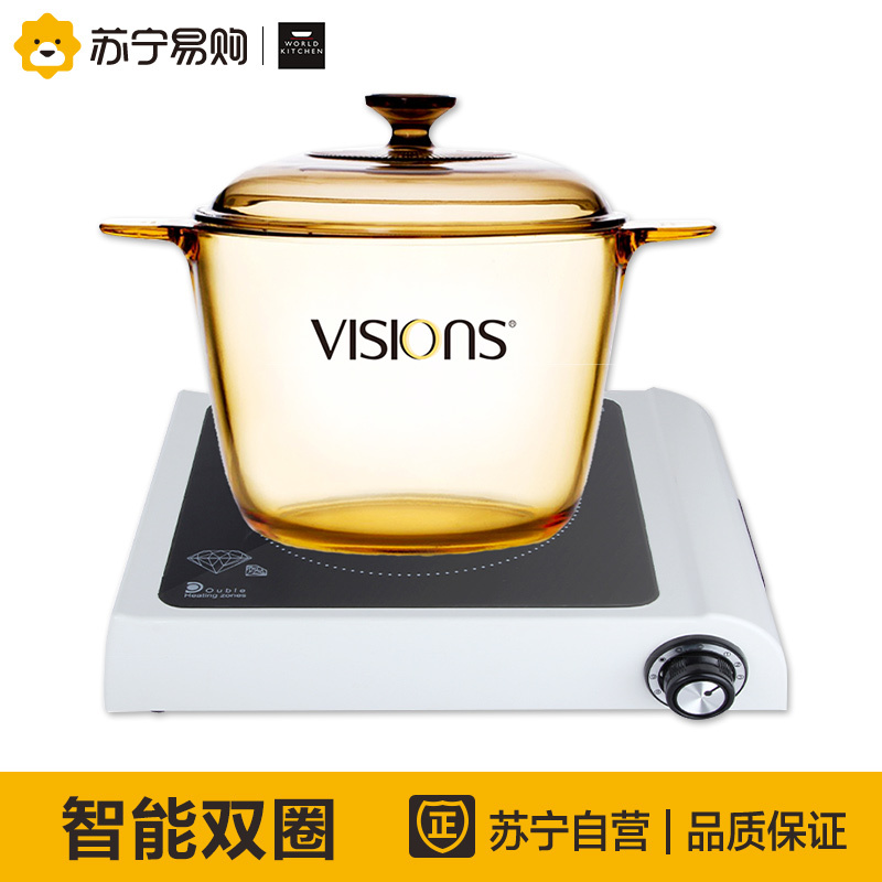 康宁swissdiamond智能双圈SDHHC-DR-WT/CN电陶炉+深透明锅3.5L