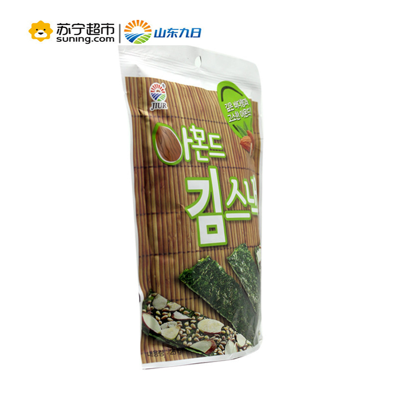 九日牌扁桃仁海苔25g 韩国进口调味海苔即食拌饭包饭紫菜香脆片办公旅行休闲零食