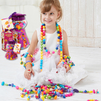 纽奇(NuKied)DIY女孩手工串珠积木玩具儿童益智手工编织手链项链香港魔法波罗串珠528粒