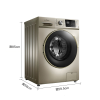 美的(Midea)MD100-1433WDXG 10公斤全自动洗干一体机滚筒洗衣机 干衣机 变频智能 家用 金色
