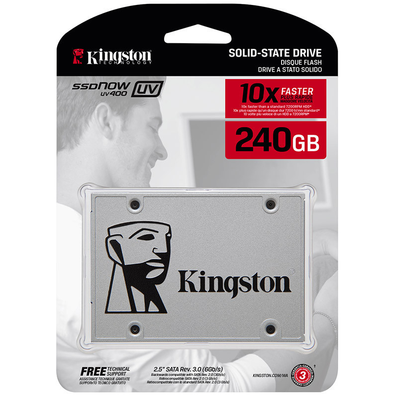 金士顿(Kingston) UV400系列 240GB SATA接口 台式组装机笔记本电脑SSD固态硬盘