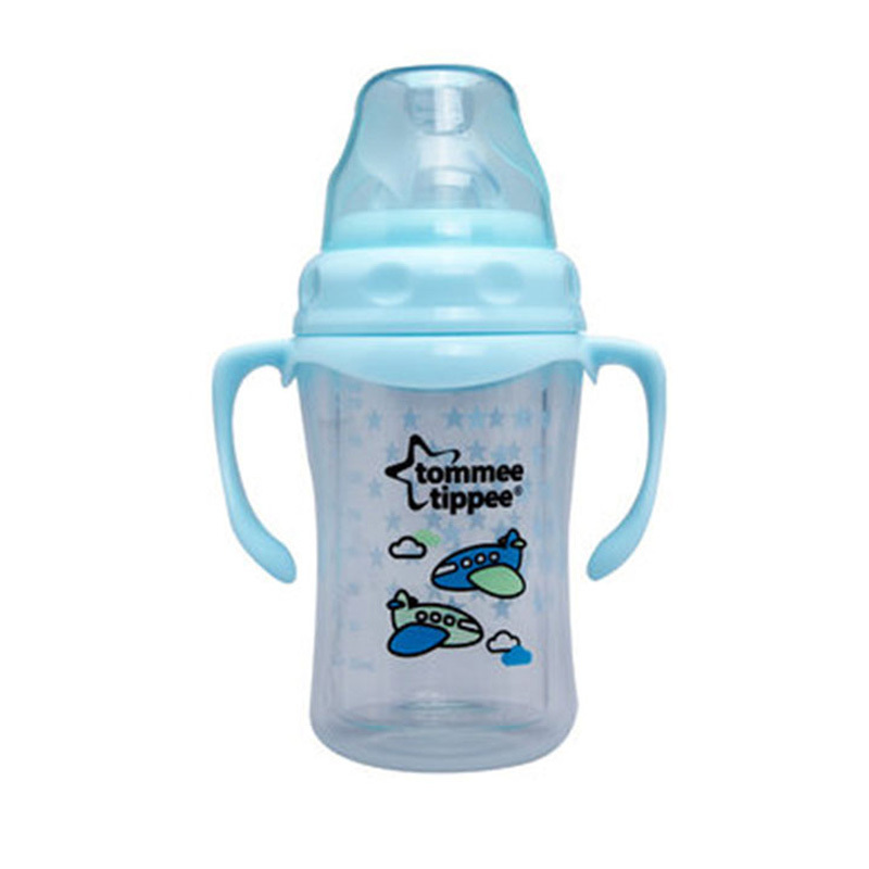 汤美天地 Tommee Tippee ESS宽口径玻璃奶瓶附PP保护套180ml-粉