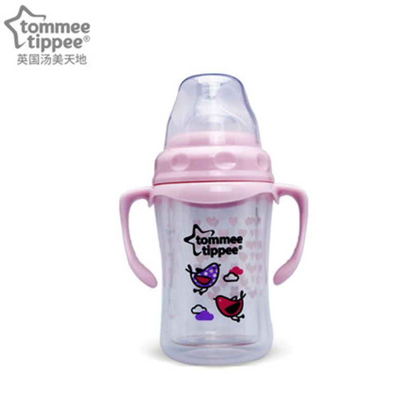 汤美天地 Tommee Tippee ESS宽口径玻璃奶瓶附PP保护套180ml-绿