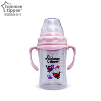 汤美天地 Tommee Tippee ESS宽口径玻璃奶瓶附PP保护套240ml-粉