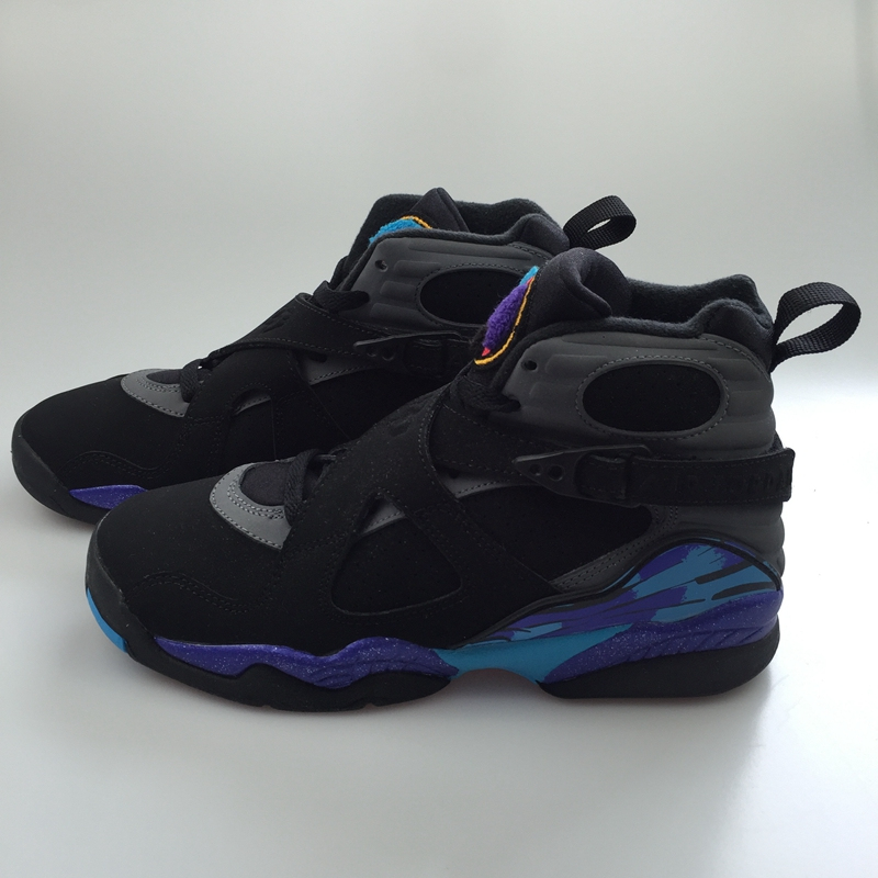 305368-025 Nike Air Jordan 8 Aqua AJ8 黑紫 女篮球鞋