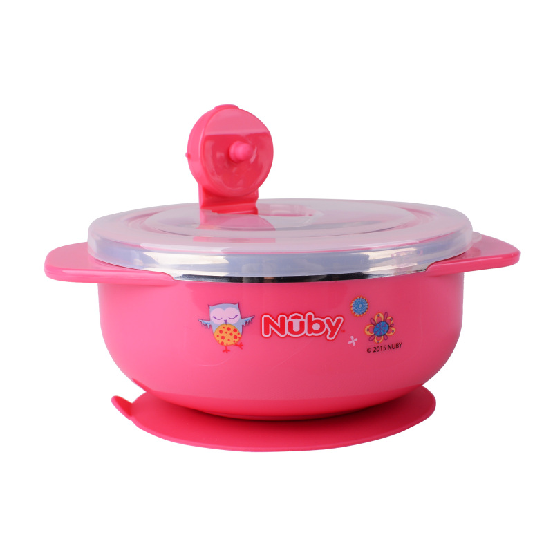 Nuby努比 儿童宝宝餐具 不锈钢吸盘碗
