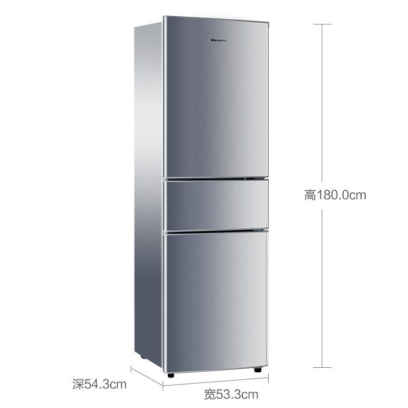 创维(SKYWORTH)BCD-182T 182升 三门冰箱 中门软冷冻 冷藏冷冻小型电冰箱(银)图片