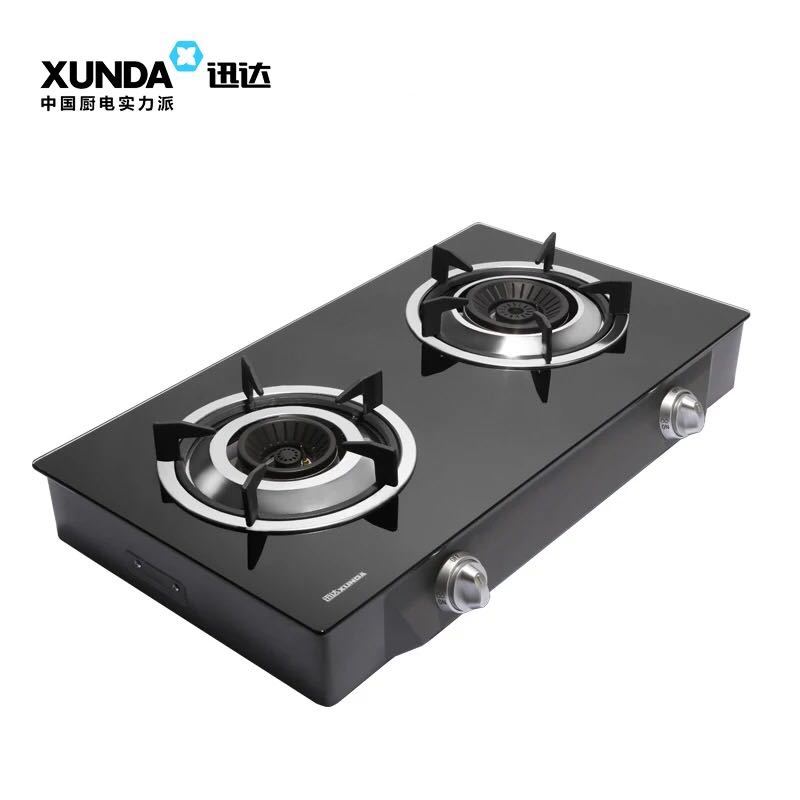 迅达N5-M燃气灶 液化气台式双灶 钢化玻璃面板 爆款台式双灶