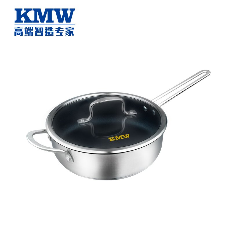 KMW锅具套装爱家炒煎锅具两件套TG20024德国品质精品锅具 熔射不粘 手工绒光不粘 不焦糊 不起烟 304钢
