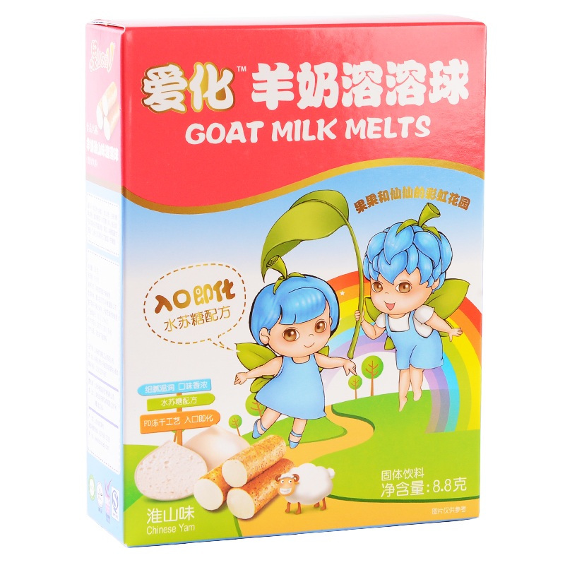 [苏宁红孩子]果仙多维 爱化羊奶溶溶球 (6个月以上) 淮山味8.8g 国产