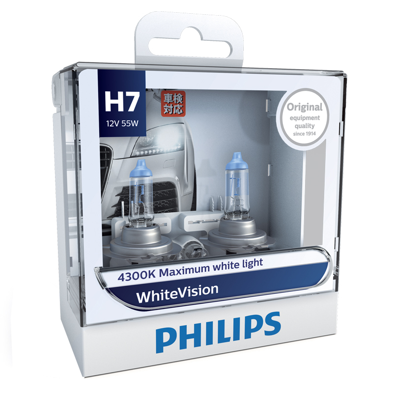 飞利浦(PHILIPS)汽车升级灯泡通用/璀璨之光H7 2支装 增亮60% 时尚白光 4300K