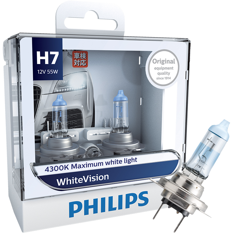 飞利浦(PHILIPS)汽车升级灯泡通用/璀璨之光H7 2支装 增亮60% 时尚白光 4300K