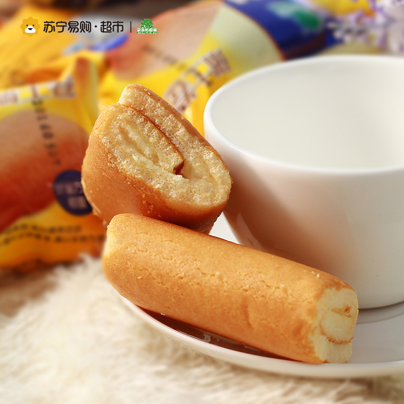 果子町园道瑞士卷奶油味1kg小吃下午茶吃货办公室休闲