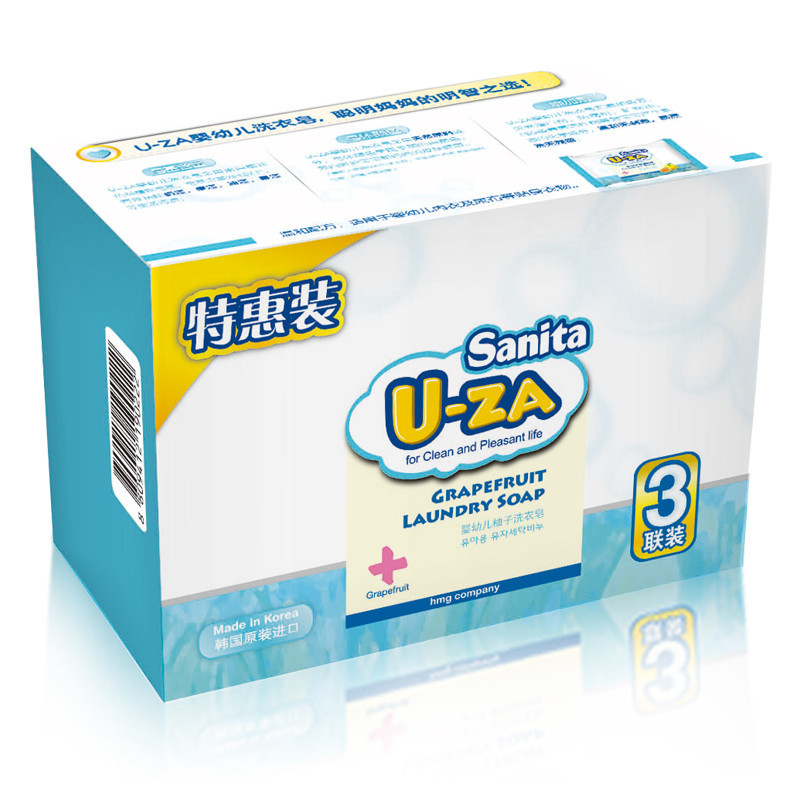 Sanita U-ZA202906婴幼儿柚子洗衣皂三联装 150g*3块