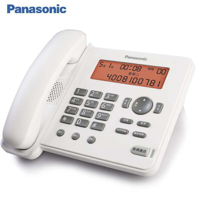 松下(Panasonic) 电话机座机电话办公家用固定电话座机KX-TS388CN (白色