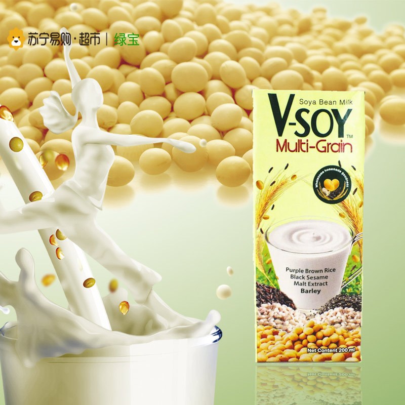 绿宝V-SOY豆乳饮料(杂谷)200ml*12礼盒装 泰国进口