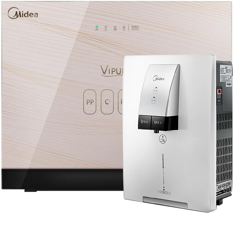 美的(Midea)净水套餐家用厨下式净水器MRC1692-50G+壁挂式饮水机MG902-R