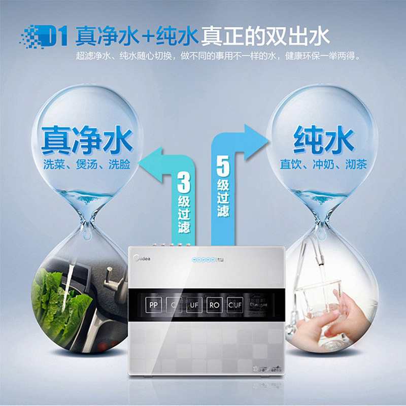 美的(Midea)净饮套餐净水器MRU1591-50G+管线机MG902-R (苏宁易购)