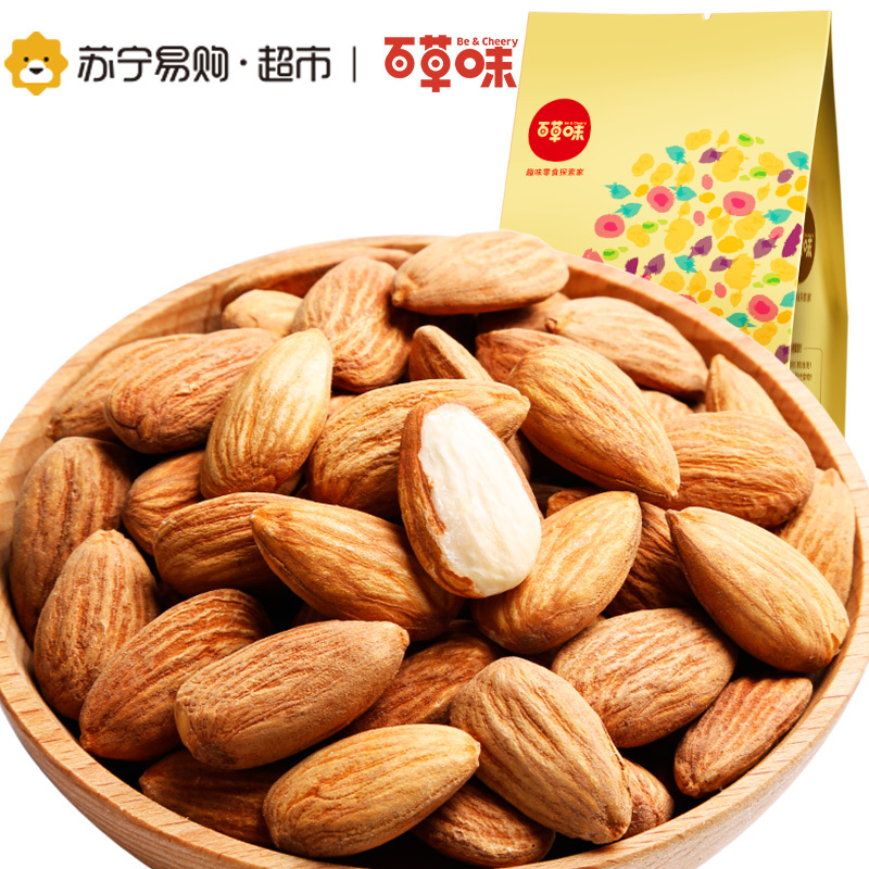 百草味 巴旦木仁190g 干果果仁 无壳坚果零食特产炒货