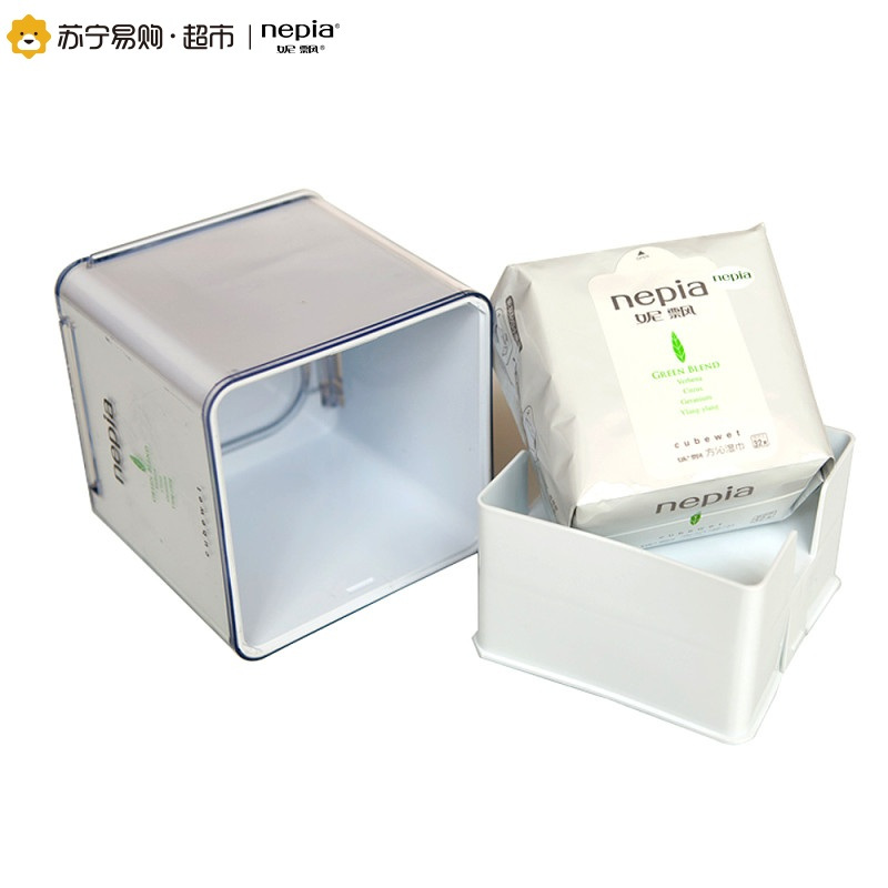 妮飘Nepia 湿巾 方沁马鞭草精油盒装湿纸巾32片