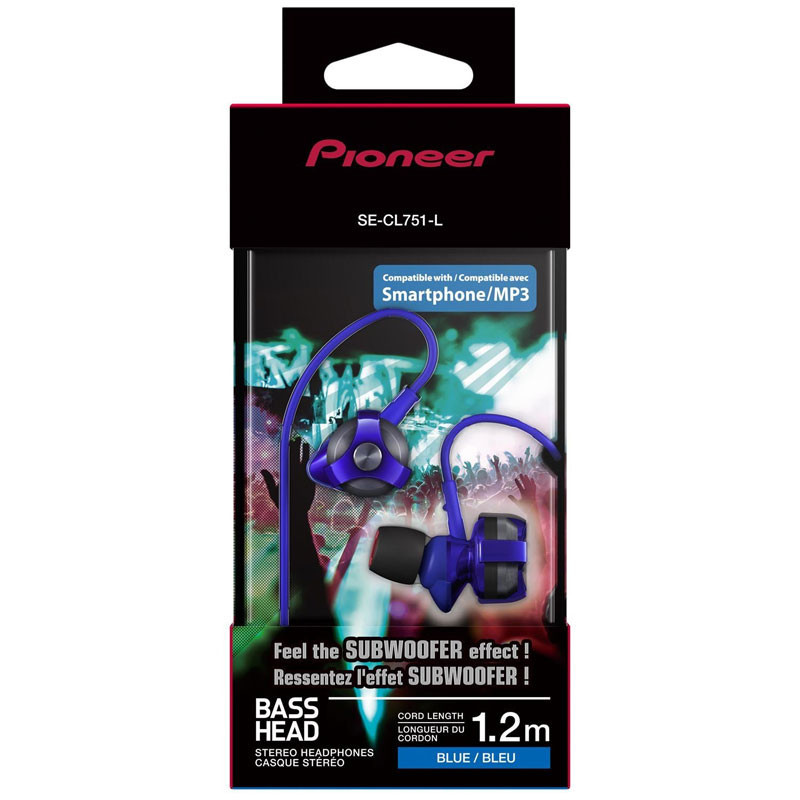 Pioneer/先锋 SE-CL751手机耳机入耳式音乐运动耳塞 蓝色