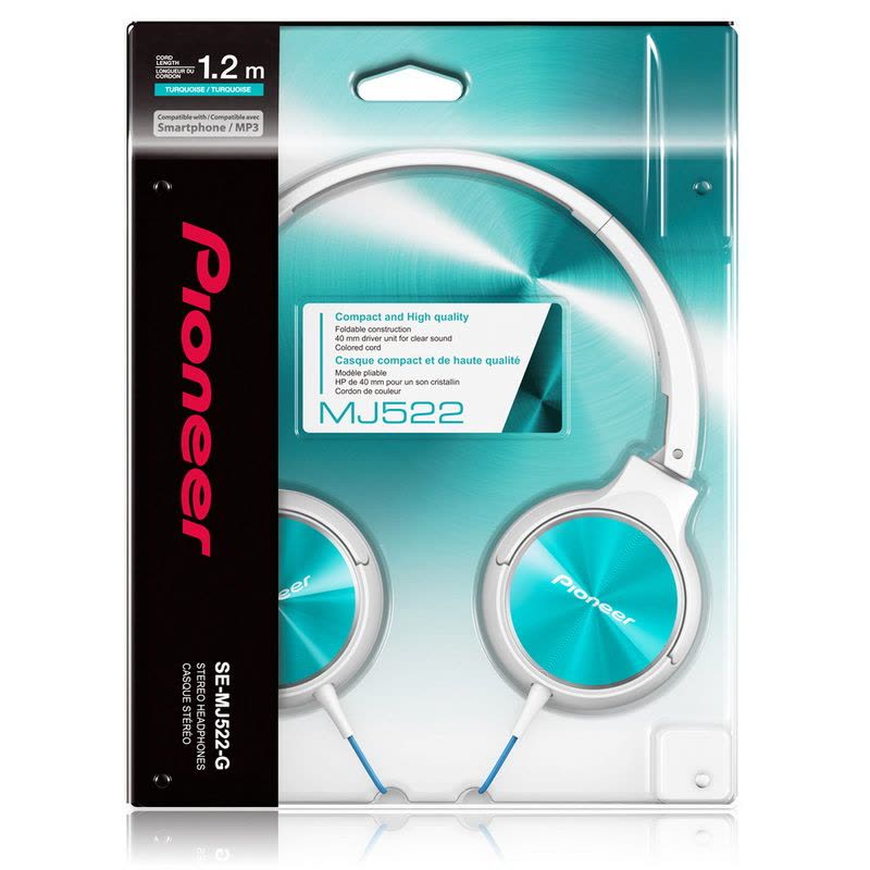 Pioneer/先锋 SE-MJ522重低音耳机 头戴式电脑耳机 手机通用可折叠耳机 白色图片