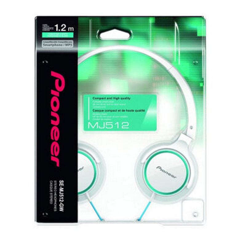 Pioneer/先锋 SE-MJ512重低音耳机 头戴式电脑耳机 手机通用可折叠耳机 蓝绿白