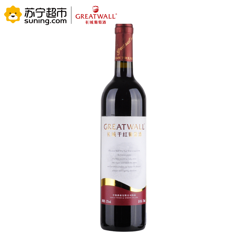 长城(GreatWall ) 红酒 华夏长城金飘带干红葡萄酒750ml*6 整箱装