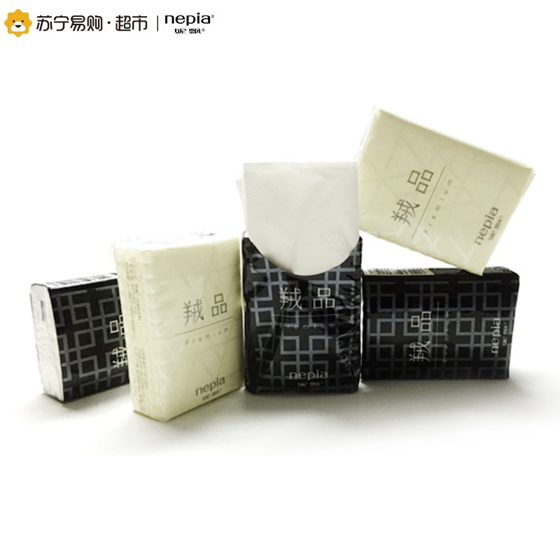 妮飘Nepia 手帕纸 羢品原生木浆手帕纸/纸巾加厚4层(四层)*7抽*36包量贩装