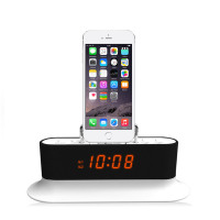 RSR CL12床头迷你苹果音响iphone5s/6手机充电底座闹钟蓝牙小音箱(蓝色)