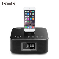 RSR DS406苹果音响iphone6/5s/ipad手机充电底座无线蓝牙桌面音箱（黑色）