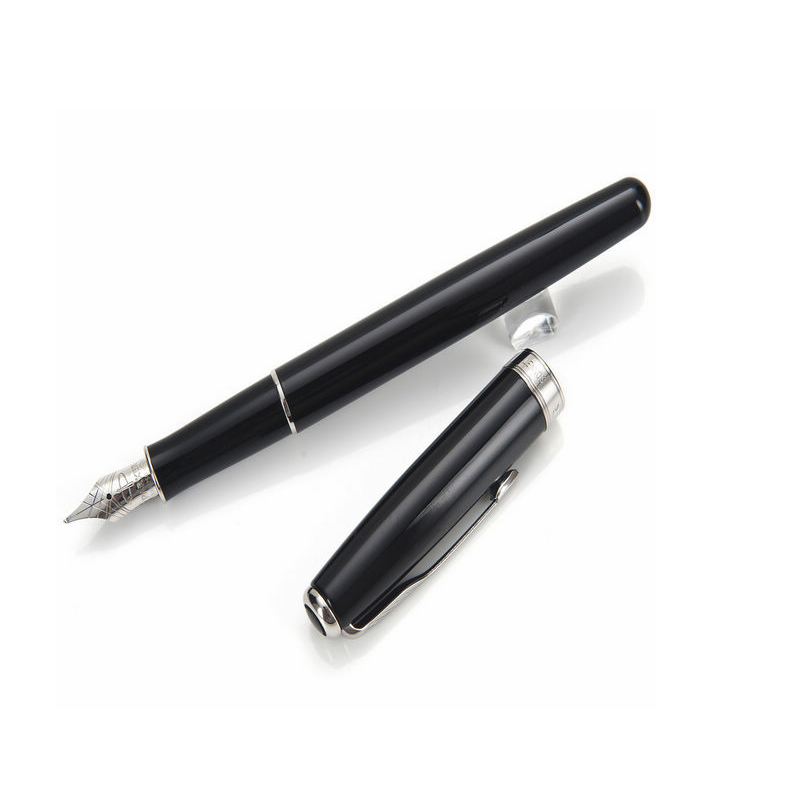 派克 卓尔系列 纯黑丽雅白夹墨水笔(钢笔)高清大图