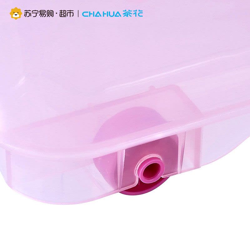 茶花(CHAHUA)[55L精巧收纳箱3只装]2825*3塑料储物箱收纳盒整理箱带滑轮 透明橙图片