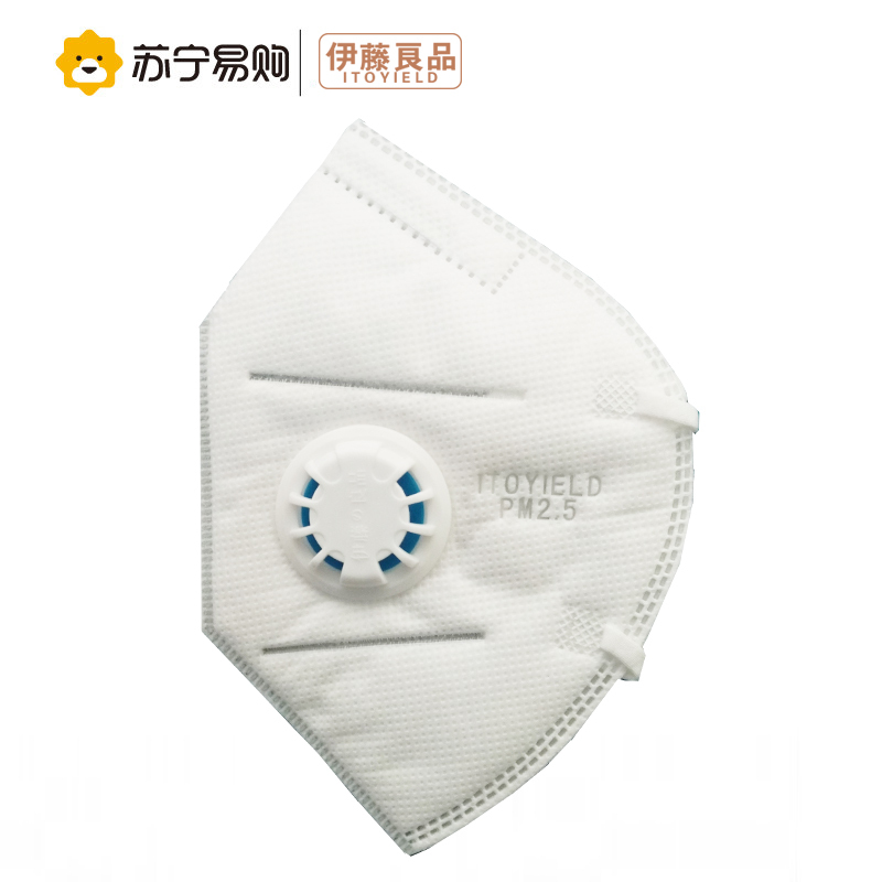 伊藤良品 成人无纺布呼吸阀日用防霾口罩 3只装