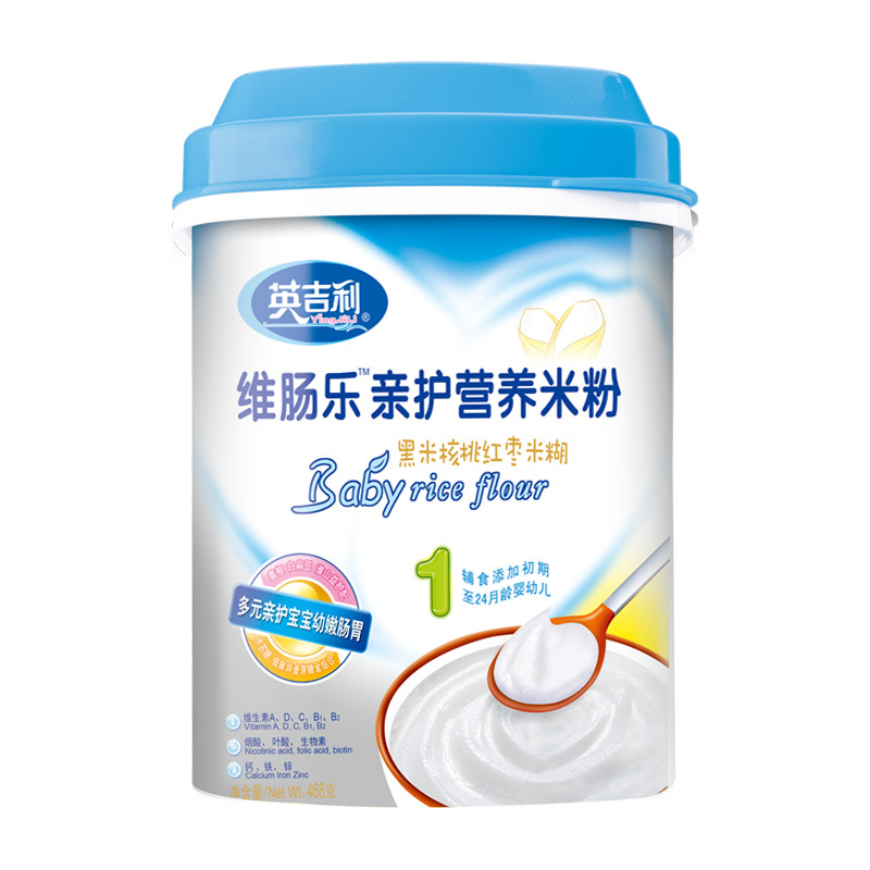 [苏宁自营]英吉利(yingjili)维肠乐亲护米粉 黑米红枣米粉1段 468g/罐