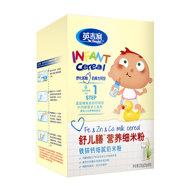 [苏宁自营]英吉利(yingjili)舒儿膳营养细米粉 钙铁锌细腻奶米粉奶瓶专用型225g