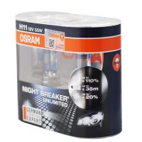 欧司朗(OSRAM)汽车照明夜行者三代 H11 汽车灯泡 [增亮110%,色温3900K]12V55W锐志/逸致/雅力士