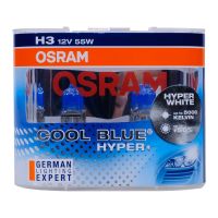欧司朗(OSRAM)亮白系列 H3 白光 汽车灯泡大灯灯泡近光灯远光灯卤素灯[增亮50%,色温5000K]12V55W