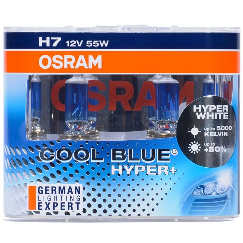欧司朗(OSRAM)亮白系列 H7汽车照明 [增亮50%,色温5000K]12V55W宝来/尚酷/甲壳虫/朗逸/途观