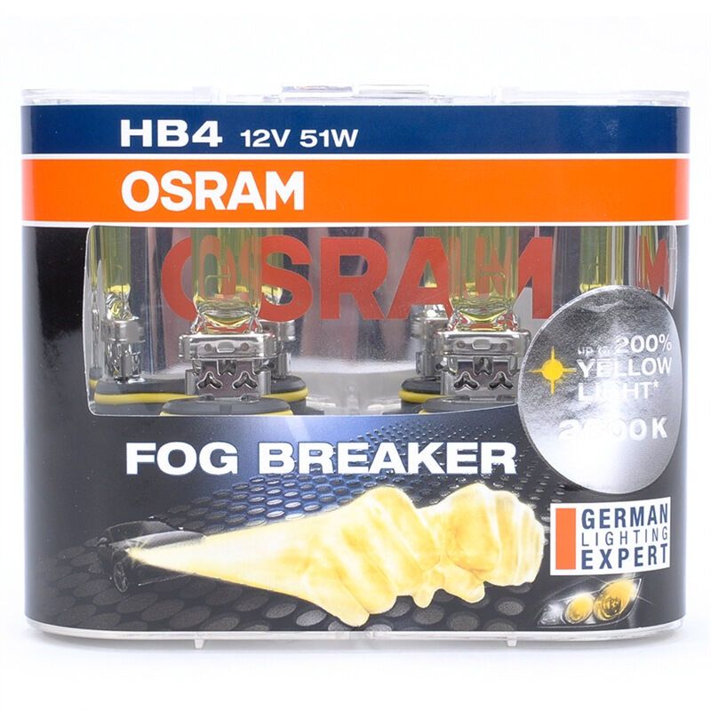 欧司朗(OSRAM)汽车照明雾行者 HB4 汽车灯泡 [增亮60%,色温2600K]12V51W锐界/大切诺基/锋哲