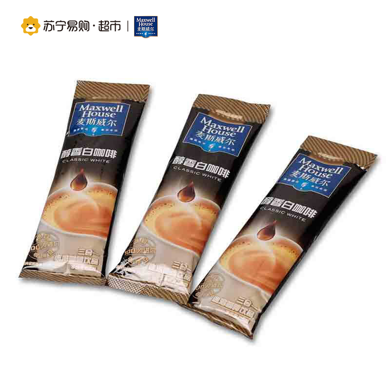 【苏宁超市】麦斯威尔 醇香白咖啡 600g/包 （25g×24条）