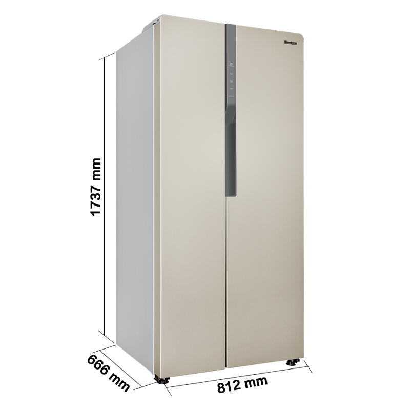 博伦博格/Blomberg KWD436YVA 436升电脑风冷变频时尚纤薄家用节能对开门电冰箱（金色）